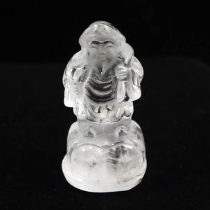 天然水晶　54mm 大黒天様 彫刻置物 52.5g (ID:20987)