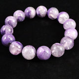 ロシア産 チャロアイト エンジェルシリカ  13.5mm玉ブレスレット 55.4g (ID:21071)