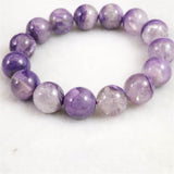 ロシア産 チャロアイト エンジェルシリカ  13.5mm玉ブレスレット 55.4g (ID:21071)