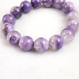 ロシア産 チャロアイト エンジェルシリカ  13.5mm玉ブレスレット 55.4g (ID:21071)