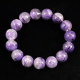 ロシア産 チャロアイト エンジェルシリカ  13.5mm玉ブレスレット 55.4g (ID:21071)