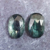 カイヤナイト エメラルドグリーン 12X8mmオーバルカット ルース ペア 8.0ct (ID:21166)