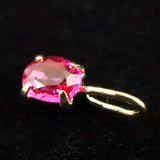 天然 未処理 ルビー 4X3mm オーバルカット ペンダントトップ  K18YG   0.15ct   (ID:21200)