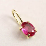 天然 未処理 ルビー 4X3mm オーバルカット ペンダントトップ  K18YG   0.15ct   (ID:21200)