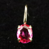 天然ルビー 4X3mm オーバルカット ペンダントトップ  K18YG   0.15ct   (ID:21200)