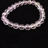 ブラジル産 未処理 クンツァイト 8mm玉ブレスレット 20.6g (ID:21523)