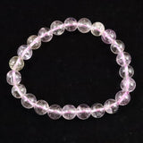 ブラジル産 未処理 クンツァイト 8mm玉ブレスレット 20.6g (ID:21523)