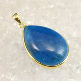 ブルーアパタイト AAA  28mmペアシェイプ ペンダントトップ 18KGP  9.1g (ID:21704)