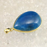 ブルーアパタイト AAA  28mmペアシェイプ ペンダントトップ 18KGP  9.1g (ID:21704)