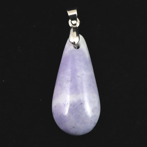 糸魚川翡翠  ヒスイ 小滝産 ラベンダー 33mmドロップ ペンダントトップ ディレクトリカード付 6.48g (ID:21730)