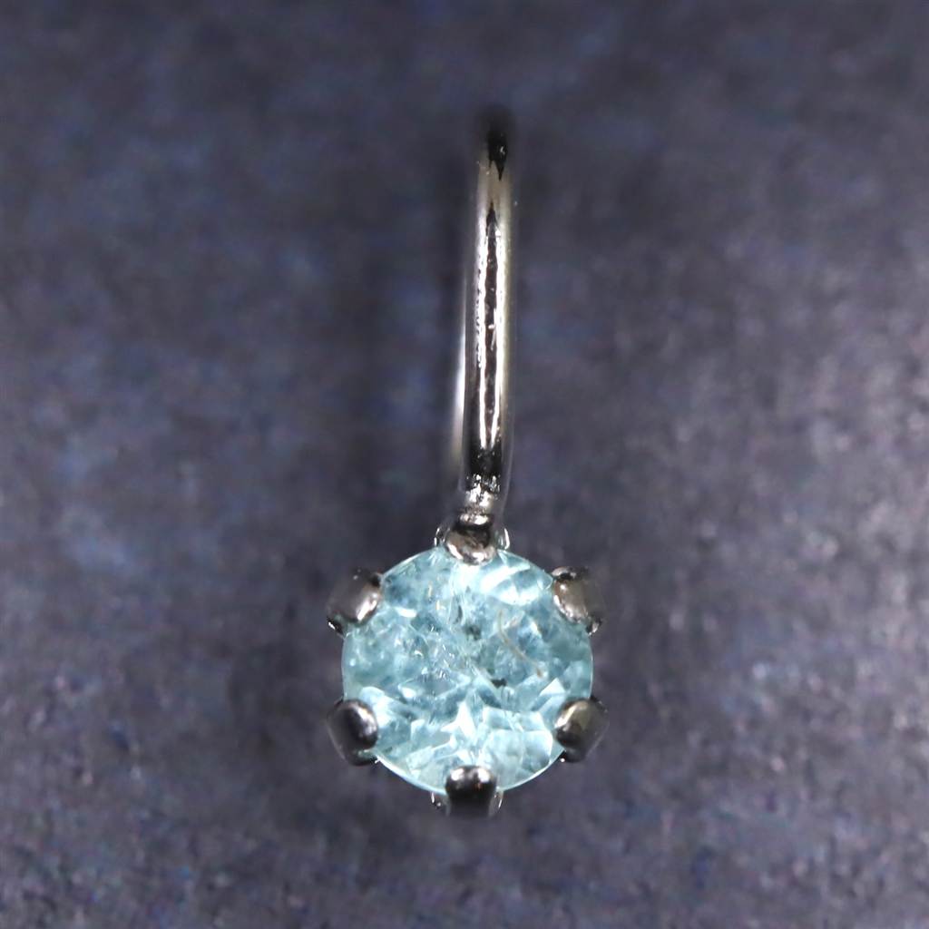 パライバトルマリン 2.5mmラウンドカット ペンダント 18KWG 0.05ct (ID 