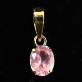 ピンクサファイア　5mm オーバル ペンダントトップ　K18YG　0.22g　 (ID:22029)