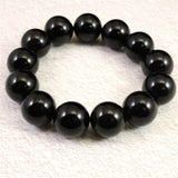 チベット産 天然モリオン水晶(4A)　18mm玉 ブレスレット 104.78g (ID:22180)