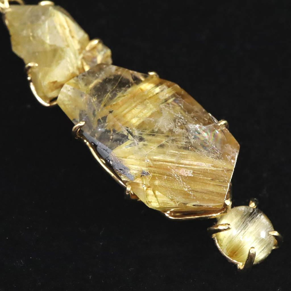 タイチン˚₊⁎ゴールド ルチルクォーツ　ペンダントトップ ゴールデン✨ルチルクォーツ ペンダントトップ 14kgf ゴールデンルチル