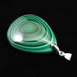 天眼マラカイト 孔雀石 36mmペアシェイプ ペンダントトップ 16.9g (ID:22275)