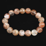 H&E社 ピンクファイア アゼツライト(AZOZEO) 12mm玉ブレスレット 証明書付 42.2g (ID:23127)