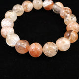 H&E社 ピンクファイア アゼツライト(AZOZEO) 12mm玉ブレスレット 証明書付 42.2g (ID:23127)