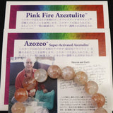 H&E社 ピンクファイア アゼツライト(AZOZEO) 12mm玉ブレスレット 証明書付 42.2g (ID:23127)