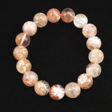 H&E社 ピンクファイア アゼツライト(AZOZEO) 12mm玉ブレスレット 証明書付 42.2g (ID:23127)