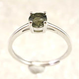 モルダバイト 5mmラウンドカット リング フリーサイズ type.E (ID:23271)