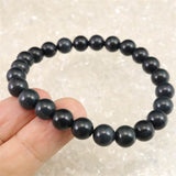 神居古潭石 （カムイ・コタン） ブルー 8mm玉ブレスレット 証明書付 19.7g (ID:23288)
