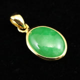マダガスカル産 翡翠 ヒスイ 11mmオーバル ペンダントトップ 1.15g (ID:23423)