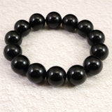 チベット産 天然モリオン水晶(4A)　16mm玉 ブレスレット 84.00g (ID:23531)