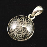 天然非加熱 ヒマラヤ ガウリシャンカール スモーキークォーツ フラワー オブ ライフ ペンダントトップ 2.62g (ID:23704)