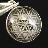 天然非加熱 ヒマラヤ ガウリシャンカール スモーキークォーツ フラワー オブ ライフ ペンダントトップ 2.62g (ID:23704)