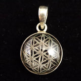 天然非加熱 ヒマラヤ ガウリシャンカール スモーキークォーツ フラワー オブ ライフ ペンダントトップ 2.62g (ID:23704)