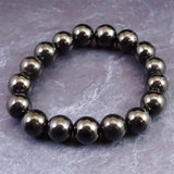 ノーブルシュンガイト  エリートシュンガイト　12mm玉ブレスレット 33.19g (ID:24465)
