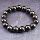 ノーブルシュンガイト  エリートシュンガイト　12mm玉ブレスレット 33.19g (ID:24465)