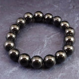 ノーブルシュンガイト  エリートシュンガイト　12mm玉ブレスレット 33.19g (ID:24465)