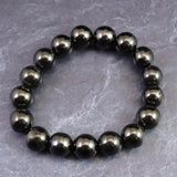 ノーブルシュンガイト  エリートシュンガイト　12mm玉ブレスレット 33.19g (ID:24465)