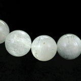 ホワイトブルー千層ファントムクォーツ 幻影水晶 10.5mm玉ブレスレット 31.9g (ID:24671)