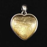 ギベオン ゴールド 15mmハート型　ペンダントトップ 3.7g (ID:24779)