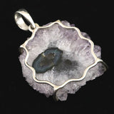 フラワーアメジスト スタラクライト　38mmペンダントトップ 17.1ｇ (ID:24790)