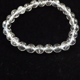 天然非加熱 ゴシェナイト ヒマラヤンベリル　7.5mm玉ブレスレット 16.5g (ID:24859)