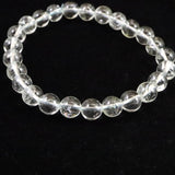 天然非加熱 ゴシェナイト ヒマラヤンベリル　7.5mm玉ブレスレット 16.5g (ID:24859)