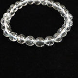 天然非加熱 ゴシェナイト ヒマラヤンベリル　7.5mm玉ブレスレット 16.5g (ID:24859)