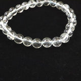 天然非加熱 ゴシェナイト ヒマラヤンベリル　7.5mm玉ブレスレット 16.5g (ID:24859)