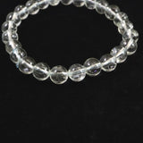 天然非加熱 ゴシェナイト ヒマラヤンベリル　7.5mm玉ブレスレット 16.5g (ID:24859)