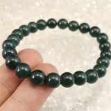 ミャンマー産　青緑 翡翠  ヒスイ　AAAA 8mm玉ブレスレット 19.9g (ID:24865)
