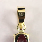 天然 未処理 ルビー 6.0X4.1mm オーバルカット ペンダントトップ  K18YG   0.42ct   (ID:24866)