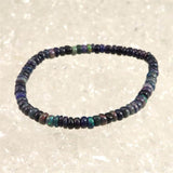 プレシャスブラックオパール 4.5mm玉ブレスレット 4.2g (ID:24902)