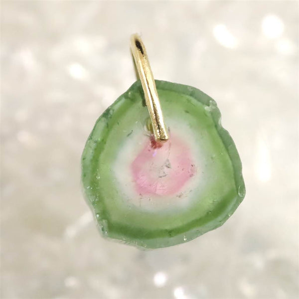 ウォーターメロントルマリン ペンダントトップ K18YG 0.73g (ID:24948