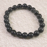 インディゴライト （ブルー トルマリン 入り 水晶） 8.5mm玉ブレスレット 18.5g (ID:24985)