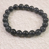 インディゴライト （ブルー トルマリン 入り 水晶） 8.5mm玉ブレスレット 18.5g (ID:24985)