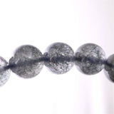 インディゴライト （ブルー トルマリン 入り 水晶） 8.5mm玉ブレスレット 18.5g (ID:24985)