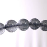 インディゴライト （ブルー トルマリン 入り 水晶） 8.5mm玉ブレスレット 18.5g (ID:24985)